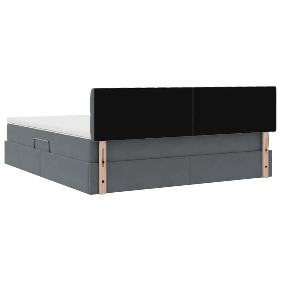 Lit de rangement LED avec matelas Gris foncé 180 x 200 cm - 12