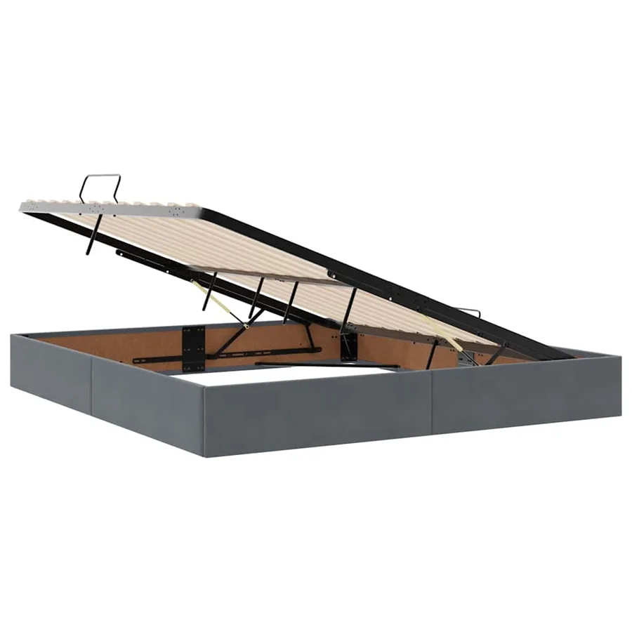 Lit de rangement LED avec matelas Gris foncé 180 x 200 cm - 7