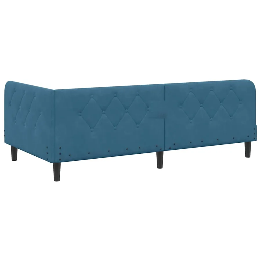 Cadre de lit d'angle Bleu 90 x 200 cm Velours - 9