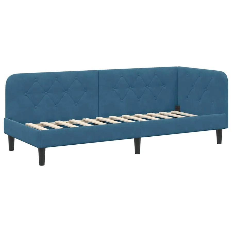 Cadre de lit d'angle Bleu 80 x 200 cm Velours - 2