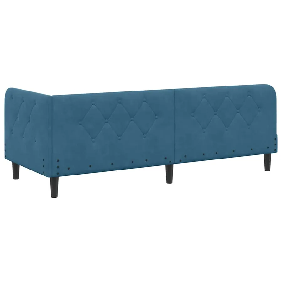 Cadre de lit d'angle Bleu 80 x 200 cm Velours - 7