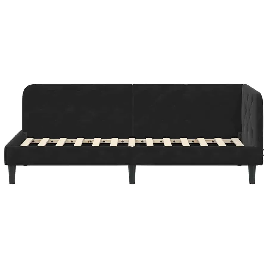 Cadre de lit d'angle Noir 80 x 200 cm Velours - 5