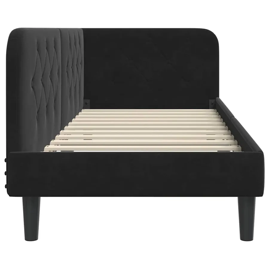 Cadre de lit d'angle Noir 80 x 200 cm Velours - 6