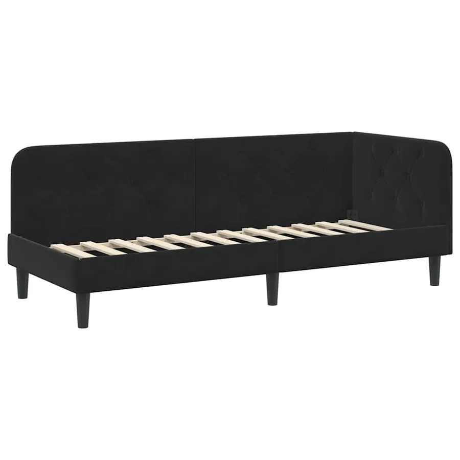 Cadre de lit d'angle Noir 80 x 200 cm Velours - 6