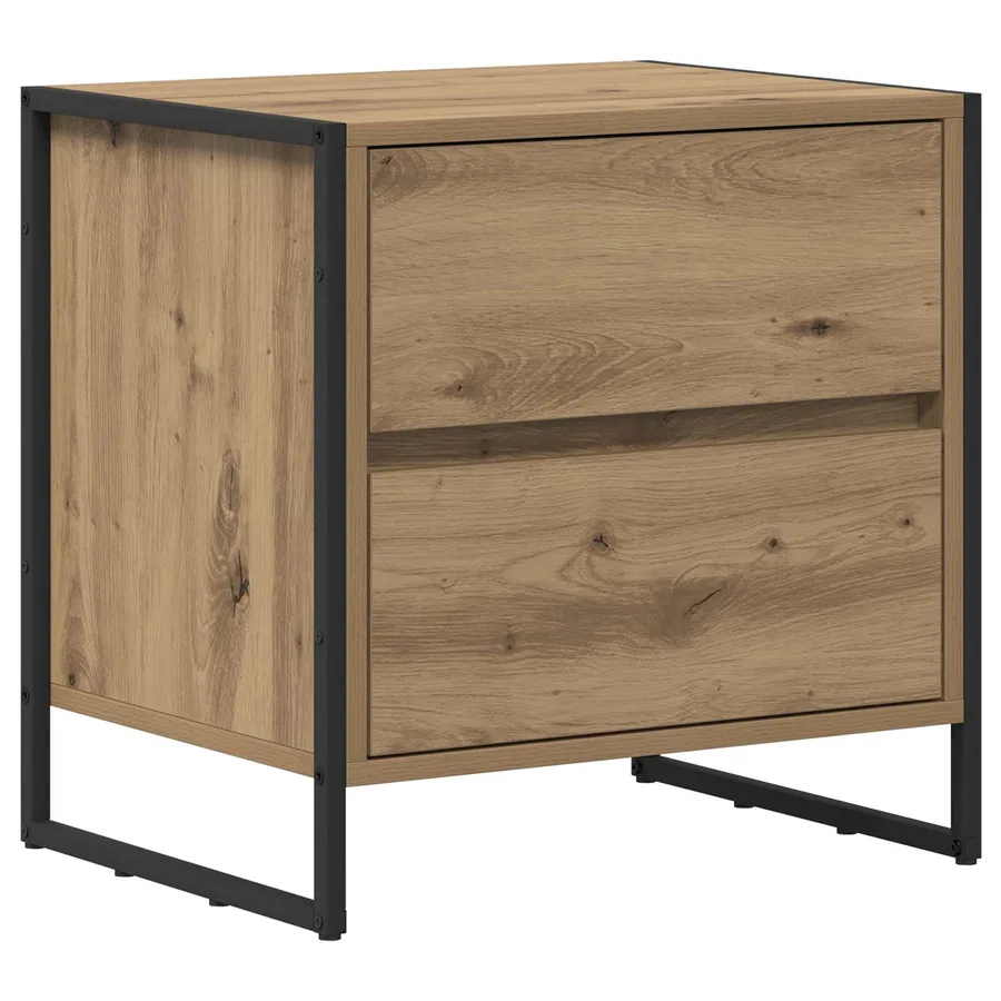 Table de chevet 2 pc Chêne artisan 50 x 39,5 x 50 cm - 5