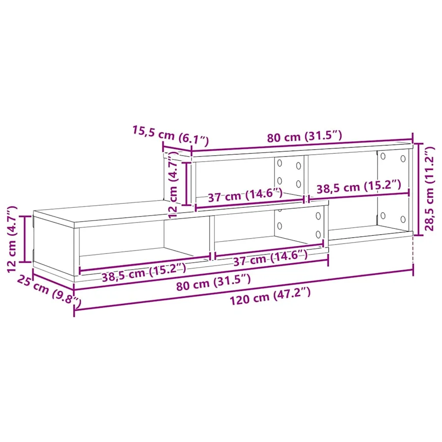 SupportmuralpourTV 120x25x28,5cm Bois d'ingénierie - 11