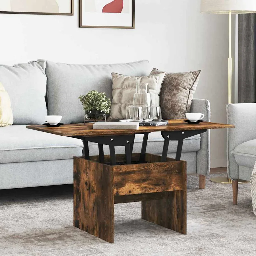 Table basse Chêne fumé 55 x 54,5 x 45 cm Bois d'ingénierie - 5