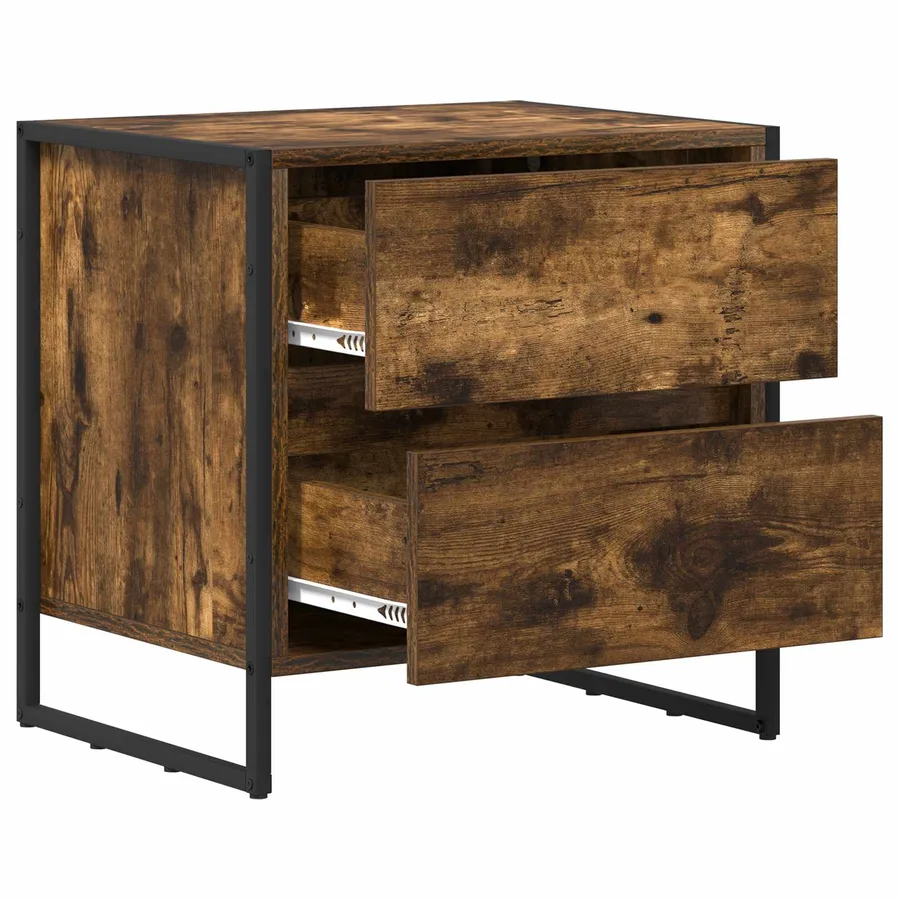 Table de chevet Chêne Fumé 50 x 39,5 x 50 cm Bois d'ingénierie - 10