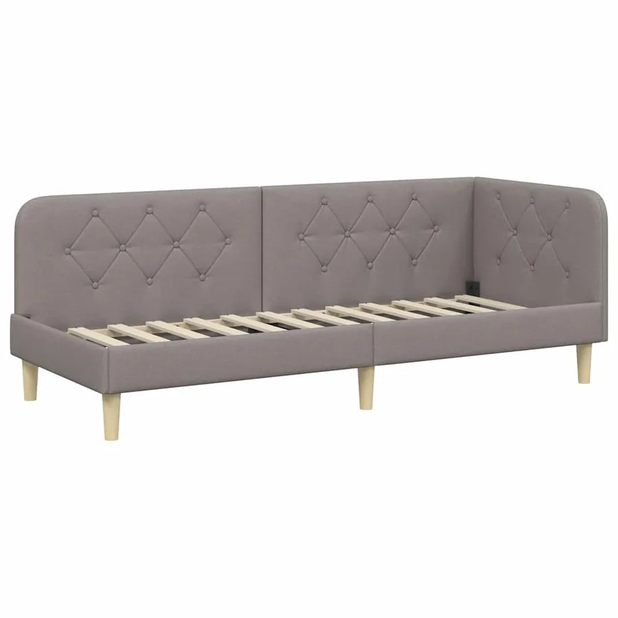 Cadre de lit d'angle Taupe 80 x 200 cm tissu - 2