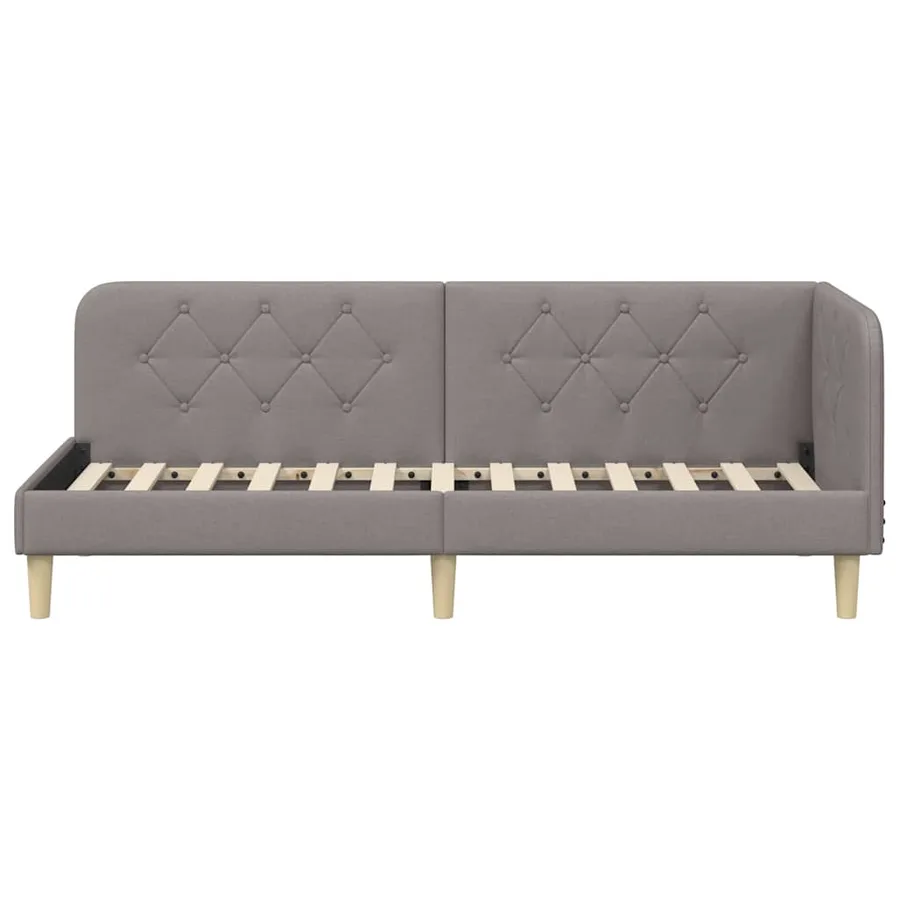 Cadre de lit d'angle Taupe 80 x 200 cm tissu - 5