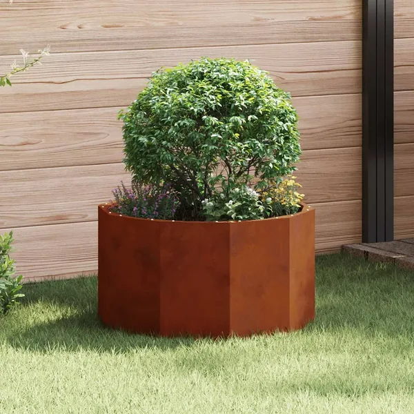 Jardinière Rouillé 60 x 60 x 35 cm Acier patiné