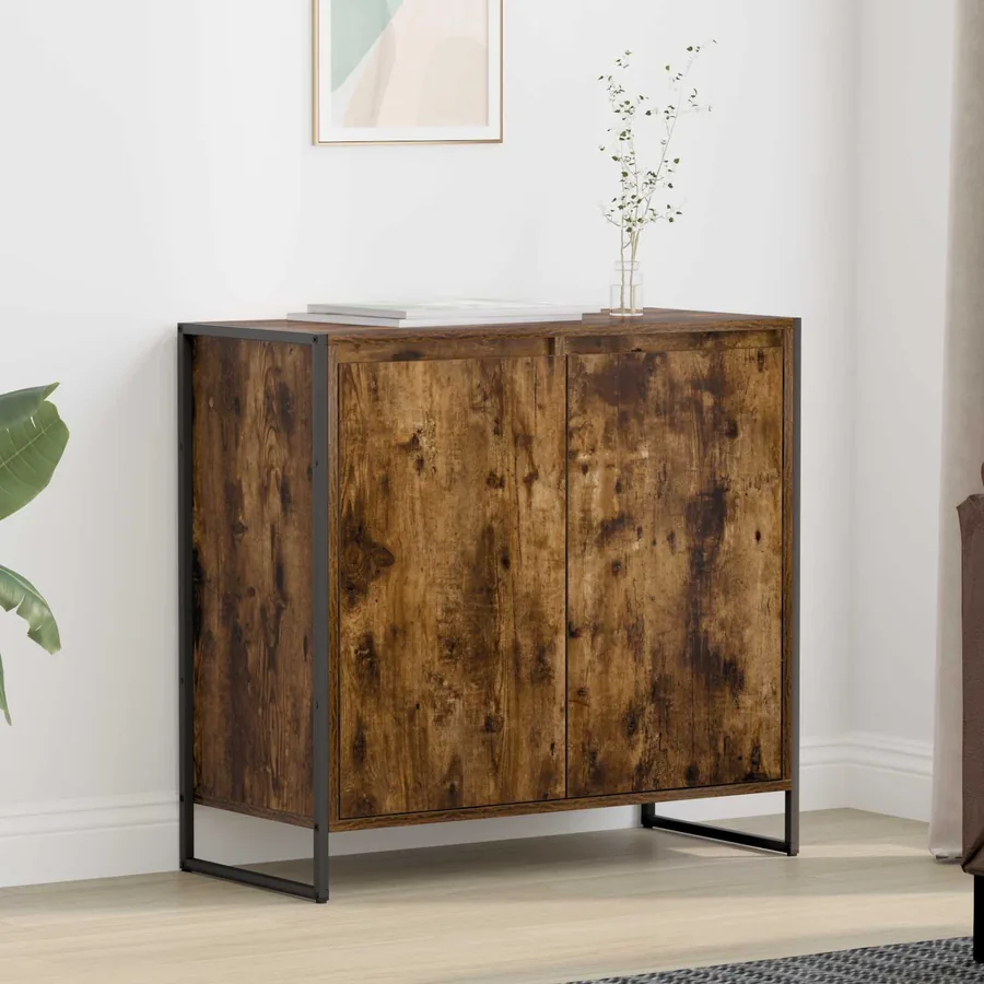 Meuble d'appoint Chêne Fumé 79 x 36 x 75 cm Bois d'ingénierie