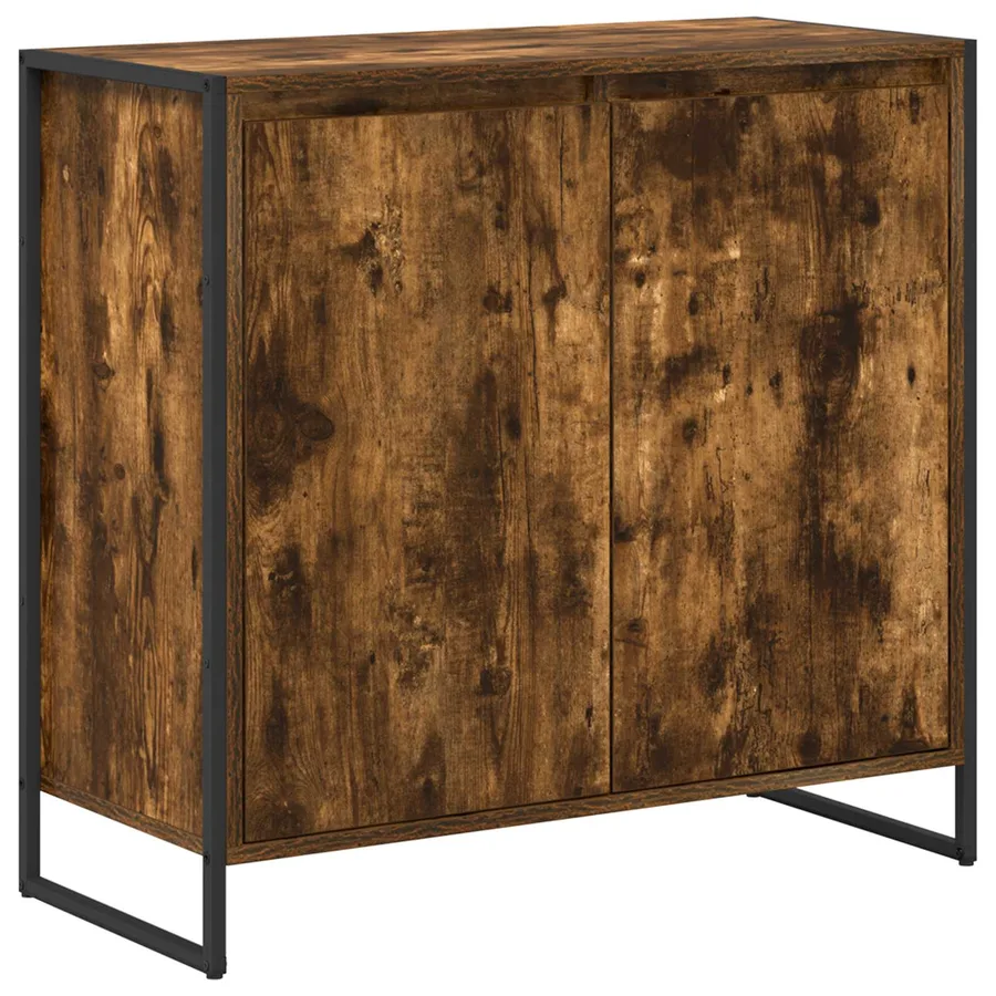 Meuble d'appoint Chêne Fumé 79 x 36 x 75 cm Bois d'ingénierie - 2