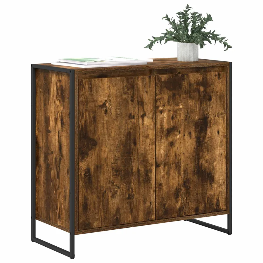Meuble d'appoint Chêne Fumé 79 x 36 x 75 cm Bois d'ingénierie - 3