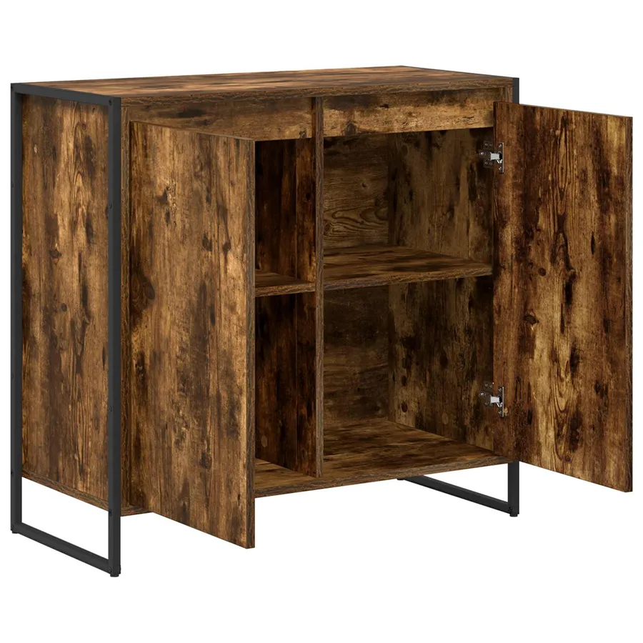 Meuble d'appoint Chêne Fumé 79 x 36 x 75 cm Bois d'ingénierie - 5