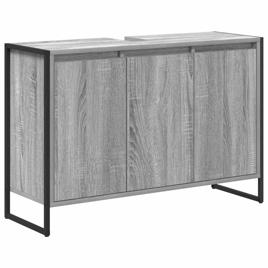 Ensemble de mobilier de salle de bain avec tiroir Gris Sonoma - 5