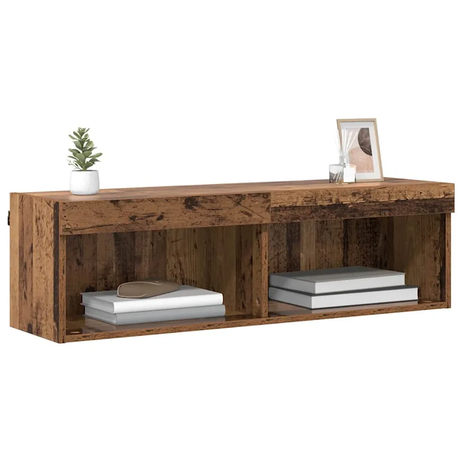 Ensemble meuble TV avec LED Bois Ancien 100 x 30 x 30 cm - 3