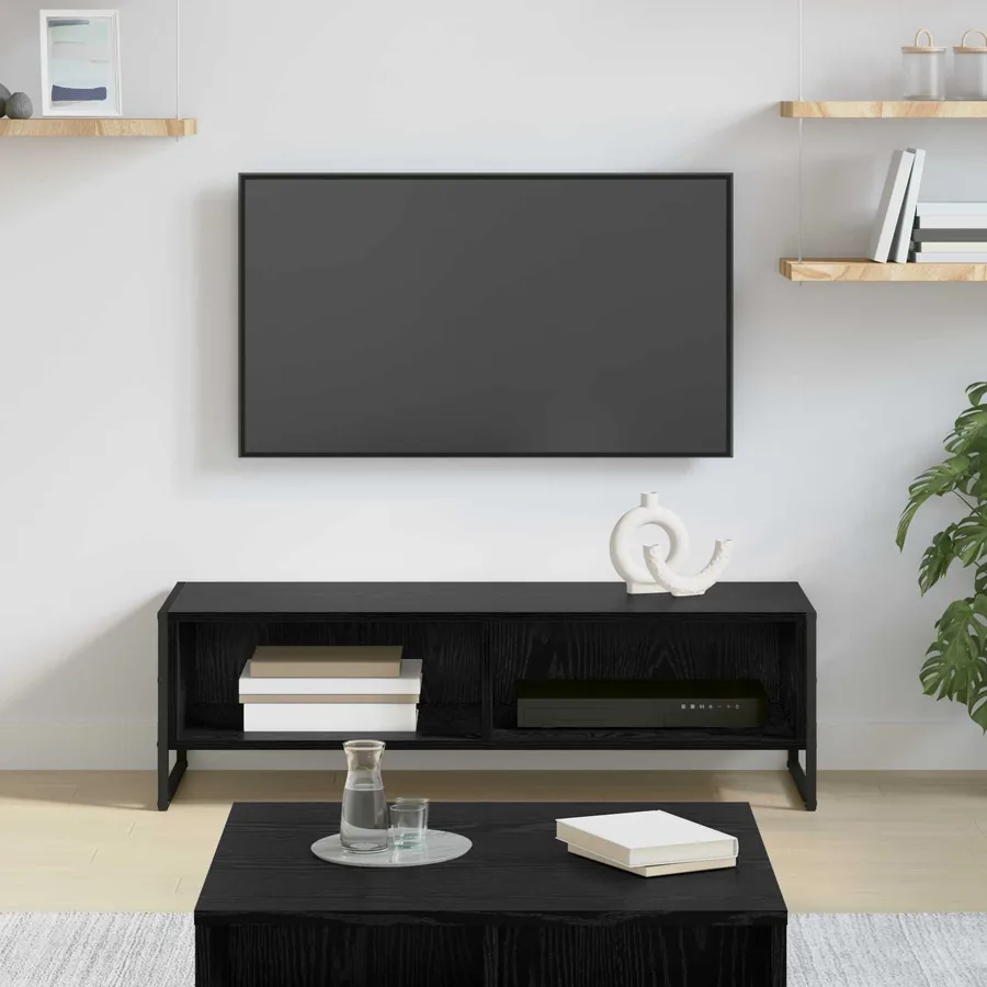Meuble TV 100 x 36,5 x 30,5 cm Chêne noir Bois d'ingénierie