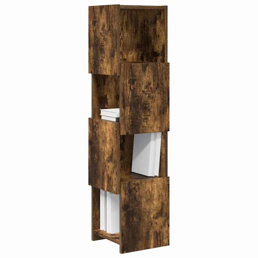 Meuble d'angle Chêne fumé 25,5x25x102cm Bois d'ingénierie - 3