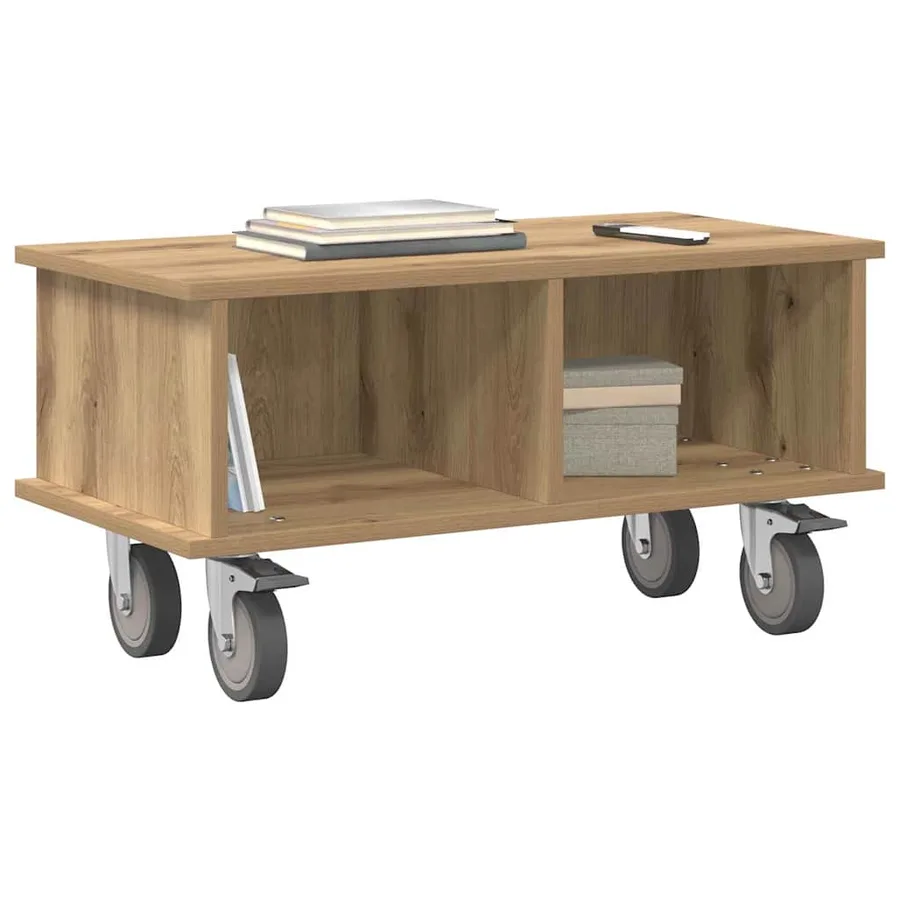Meuble TV 68,5 x 35 x 35 cm Chêne artisanal Bois d'ingénierie - 3