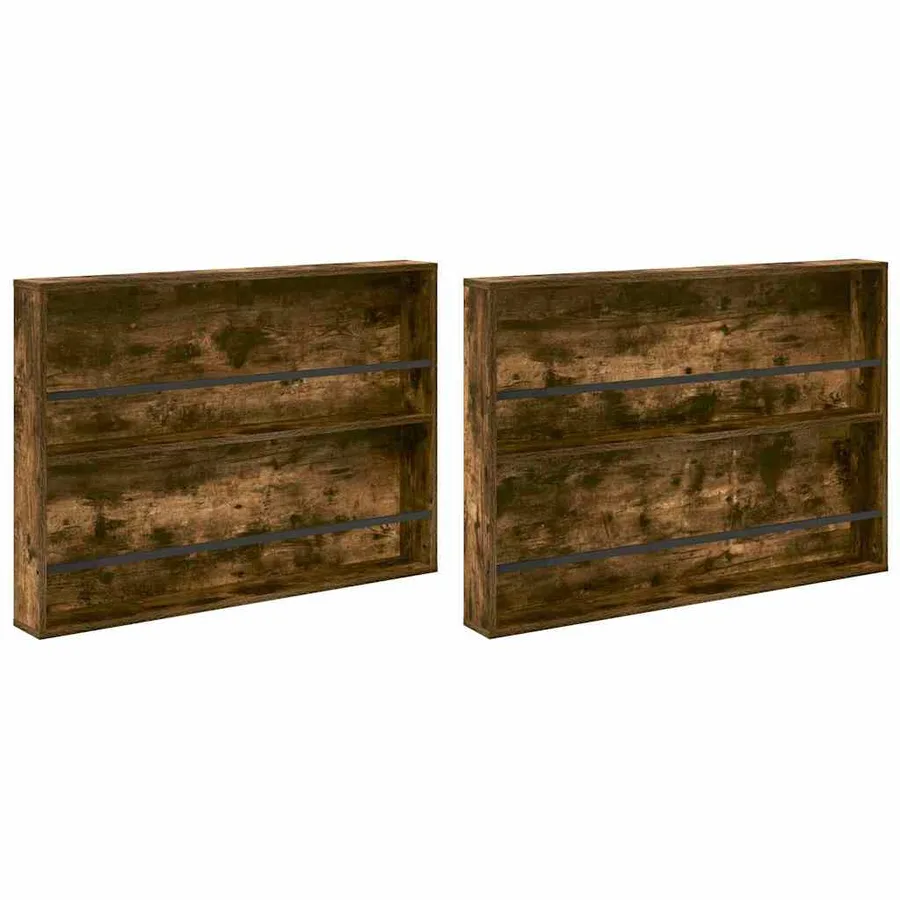Étagère à magazines 2 pcs Chêne fumé 100 x 12 x 70 cm - 2