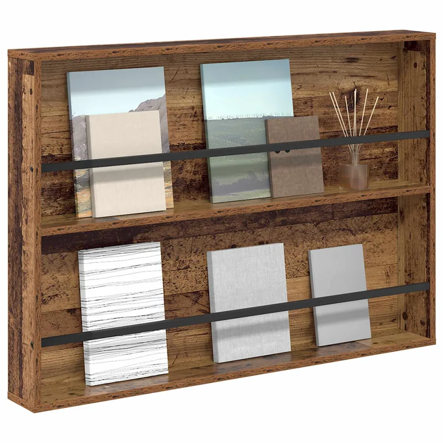 Étagère à magazines avec étagère Bois ancien 100 x 12 x 70 cm - 3