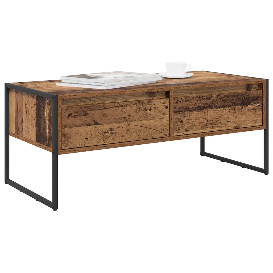 Table basse Bois Ancien 100 x 46 x 40 cm Bois d'ingénierie - 3