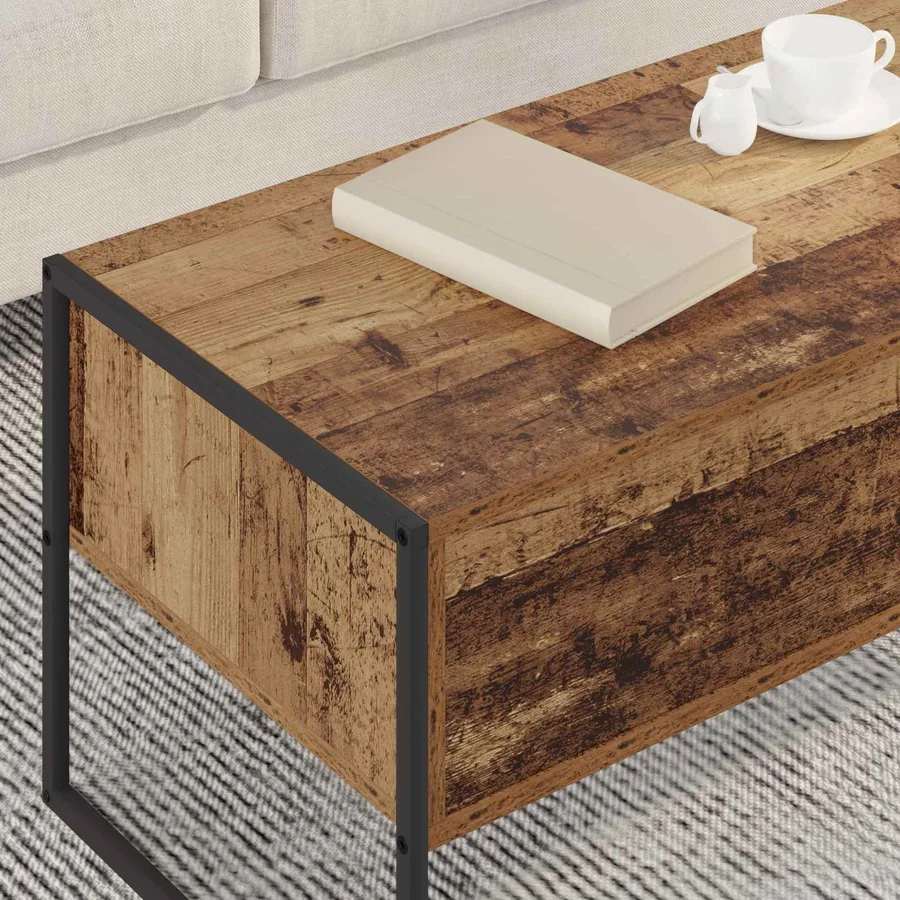 Table basse Bois Ancien 100 x 46 x 40 cm Bois d'ingénierie - 4