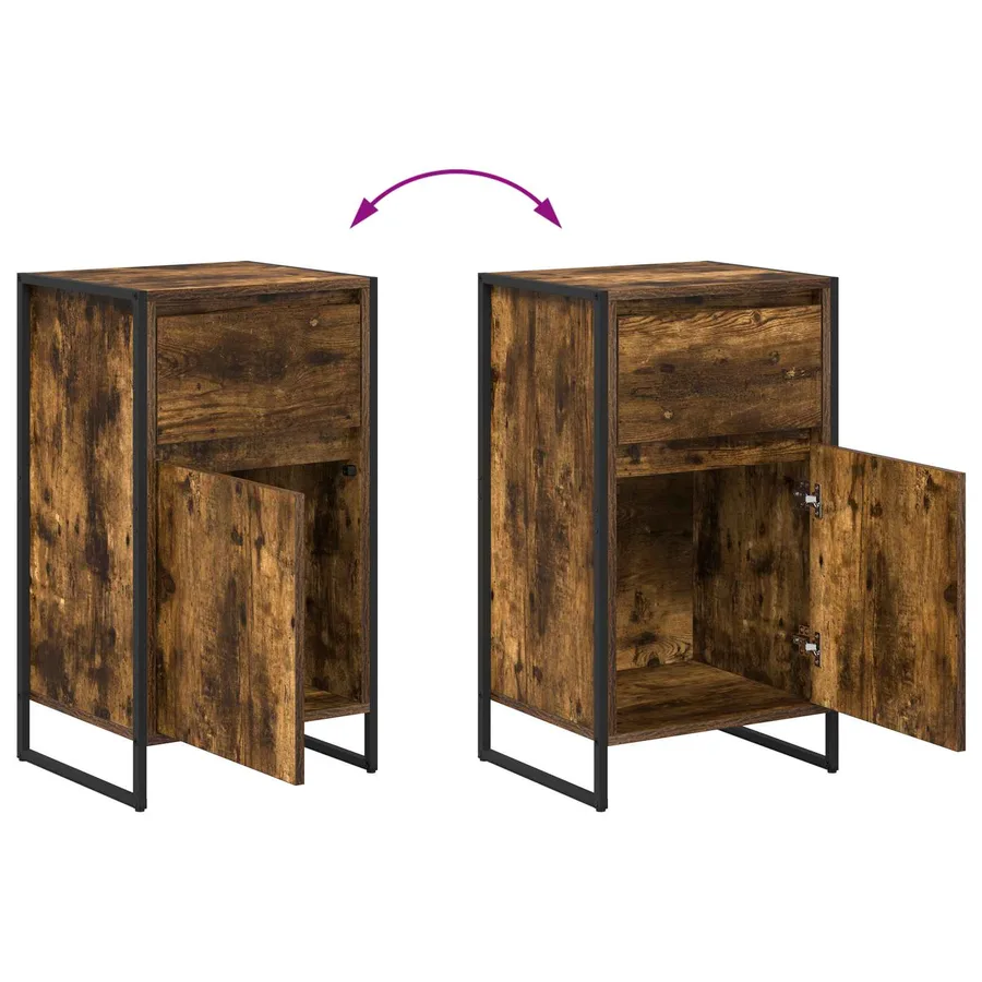 Buffet Chêne Fumé 43 x 36 x 75,5 cm Bois d'ingénierie - 12