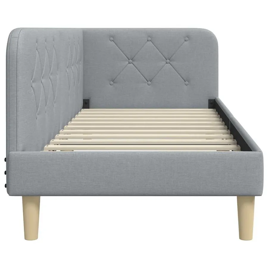 Cadre de lit d'angle Gris clair 80 x 200 cm tissu - 6