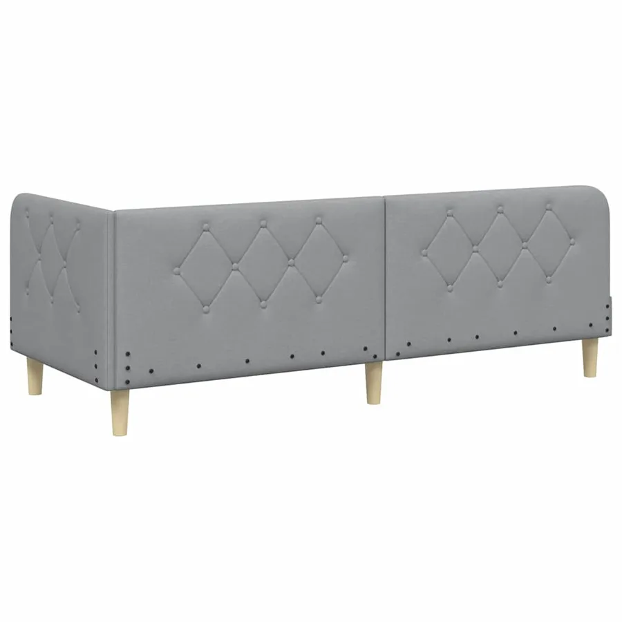 Cadre de lit d'angle Gris clair 80 x 200 cm tissu - 7