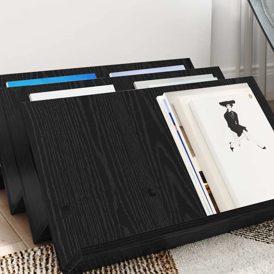 Étagère à magazines avec étagère Chêne noir 65 x 53 x 28,5 cm - 4