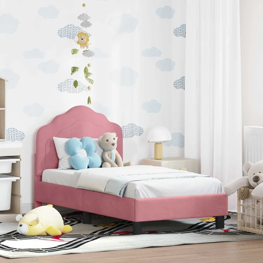 Cadre de lit pour tout-petit avec tête de lit Rose 70 x 140 cm