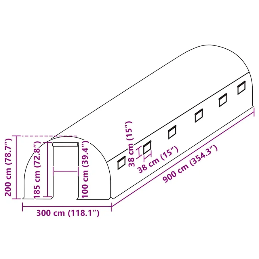 Couverture de remplacement de serre (27 m²) 3x9x2 m Transparent - 5