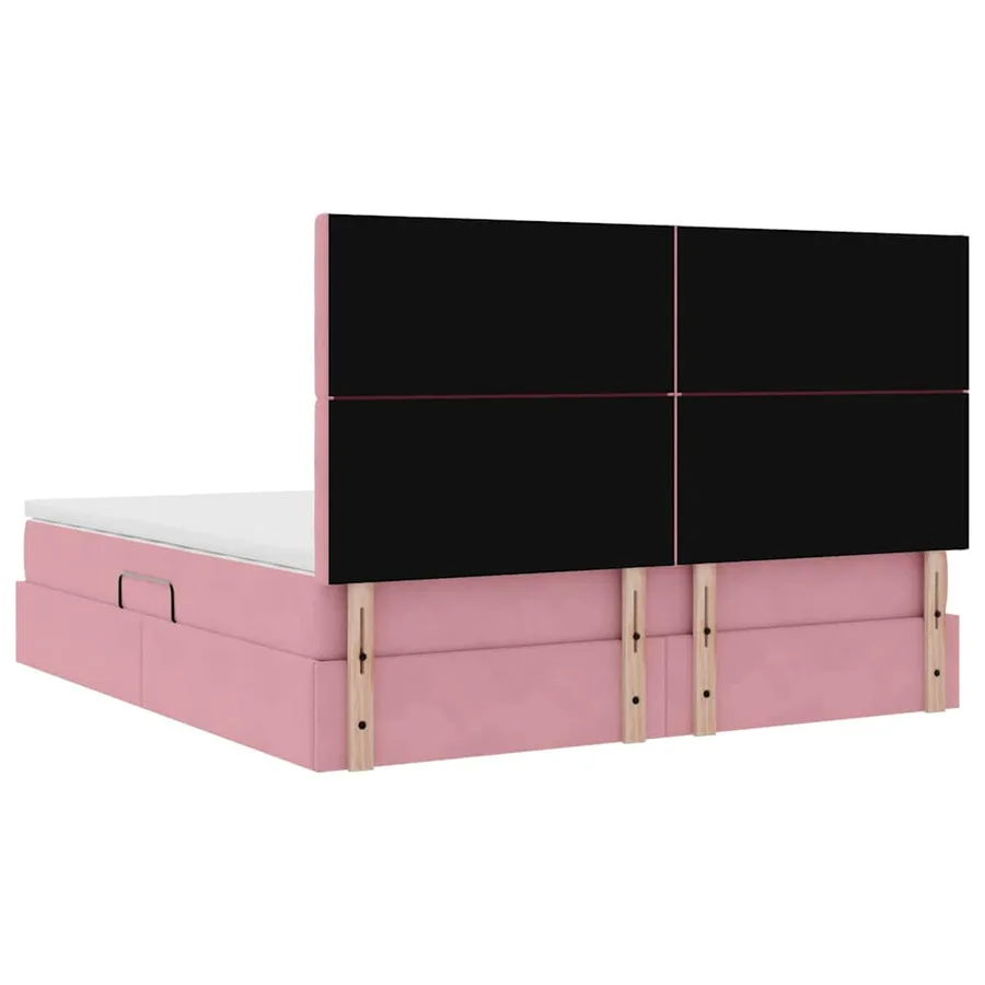 Lit de rangement LED avec matelas Rose 180 x 200 cm Velours - 12