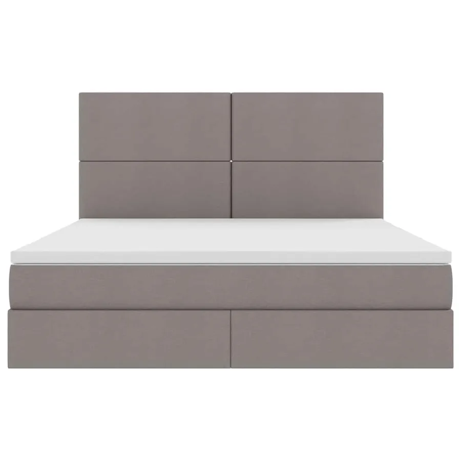 Lit avec rangement et matelas Taupe 180 x 200 cm tissu - 6