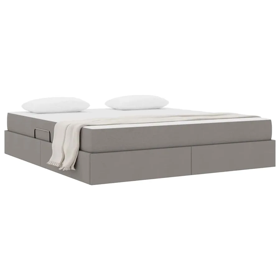 Lit avec rangement et matelas Taupe 180 x 200 cm Polyester - 3