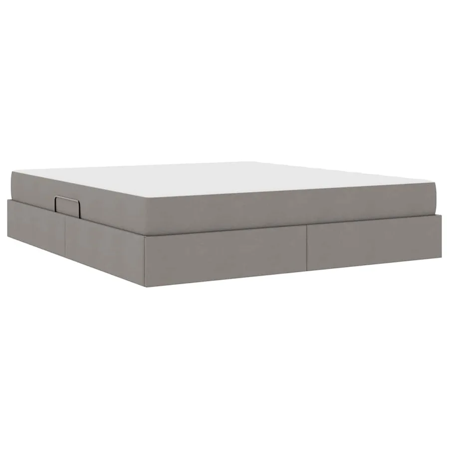 Lit avec rangement et matelas Taupe 180 x 200 cm Polyester - 5