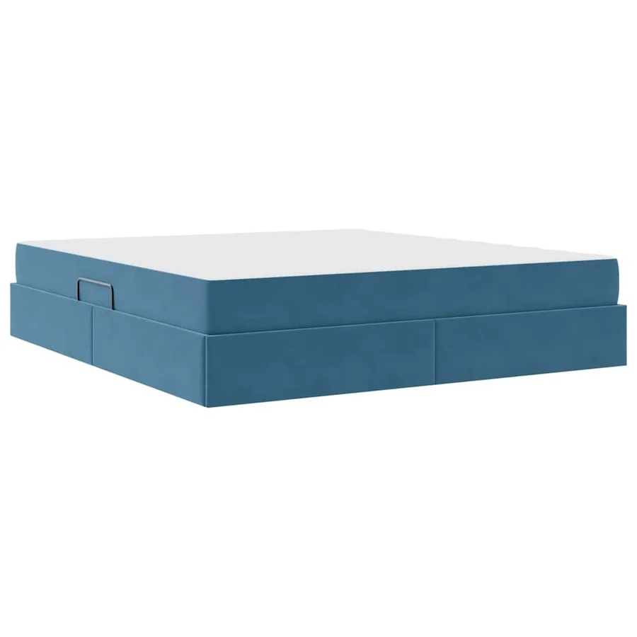 Lit avec rangement et matelas Bleu foncé 180 x 200 cm Velours - 5