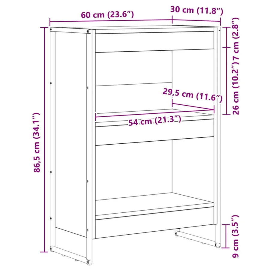 Bibliothèque Sonoma 60 x 30 x 86,5 cm Bois d'ingénierie - 11