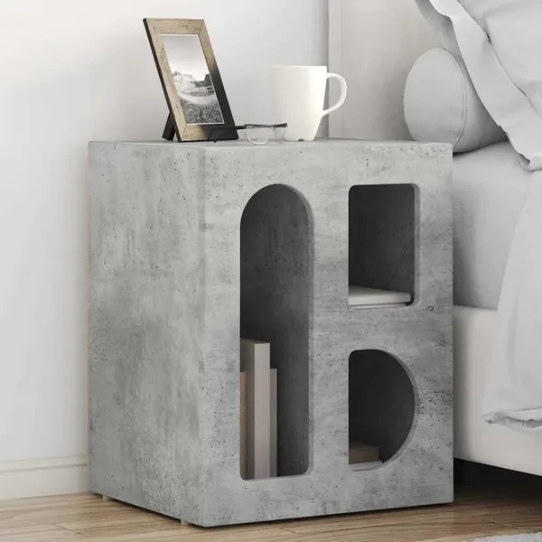 Table de chevet ELST Gris béton 40 x 35 x 50 cm