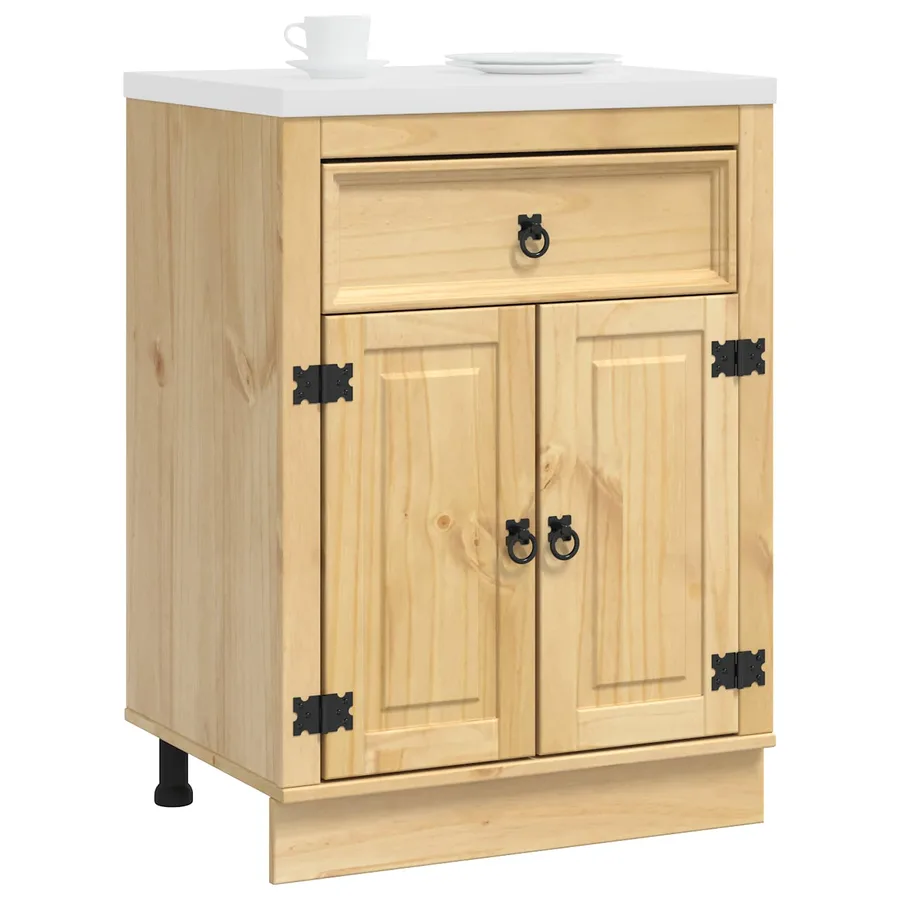 Armoire SKI Brun Miel 60 x 46 x 81,5 cm Pin massif - 3