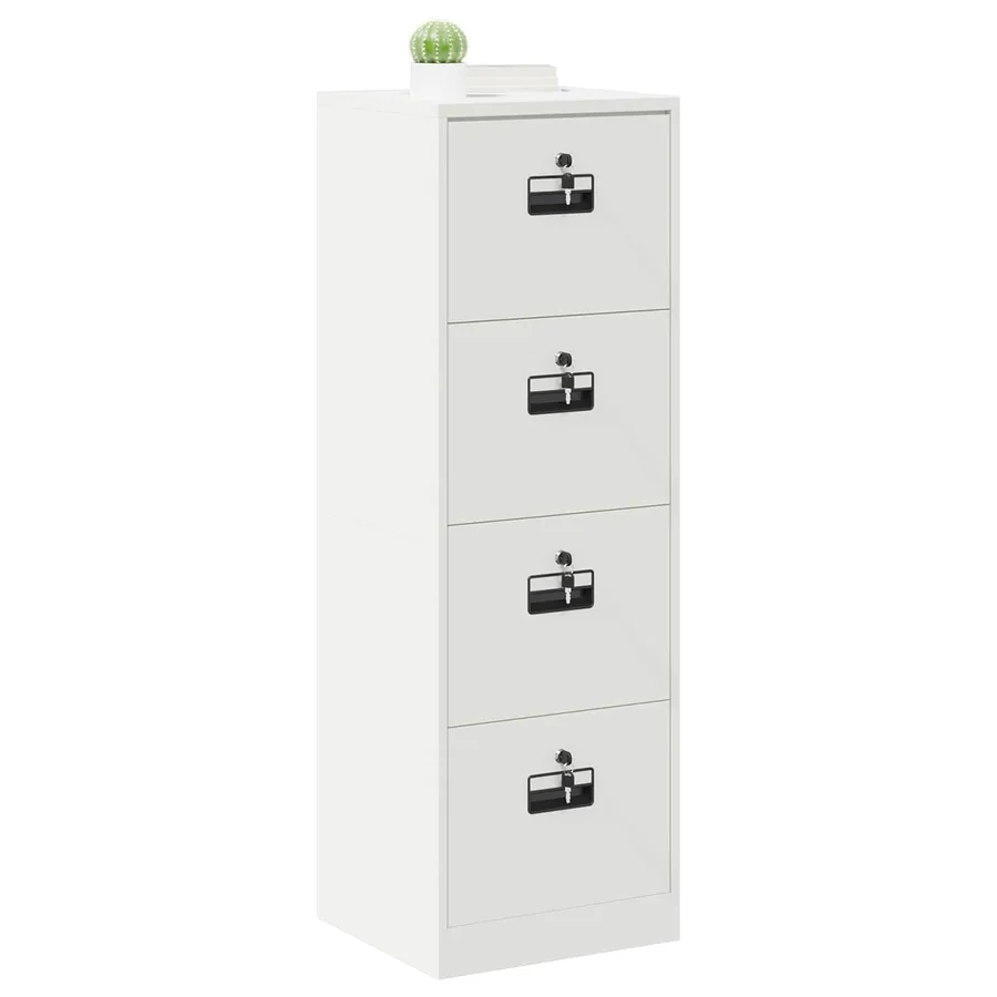 Cabinet de Dossier avec tiroir Blanc 45,5 x 42 x 139 cm - 3