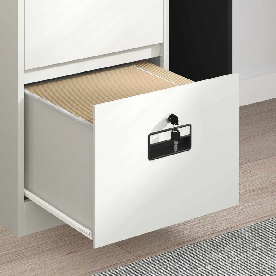Cabinet de Dossier avec tiroir Blanc 45,5 x 42 x 139 cm - 5