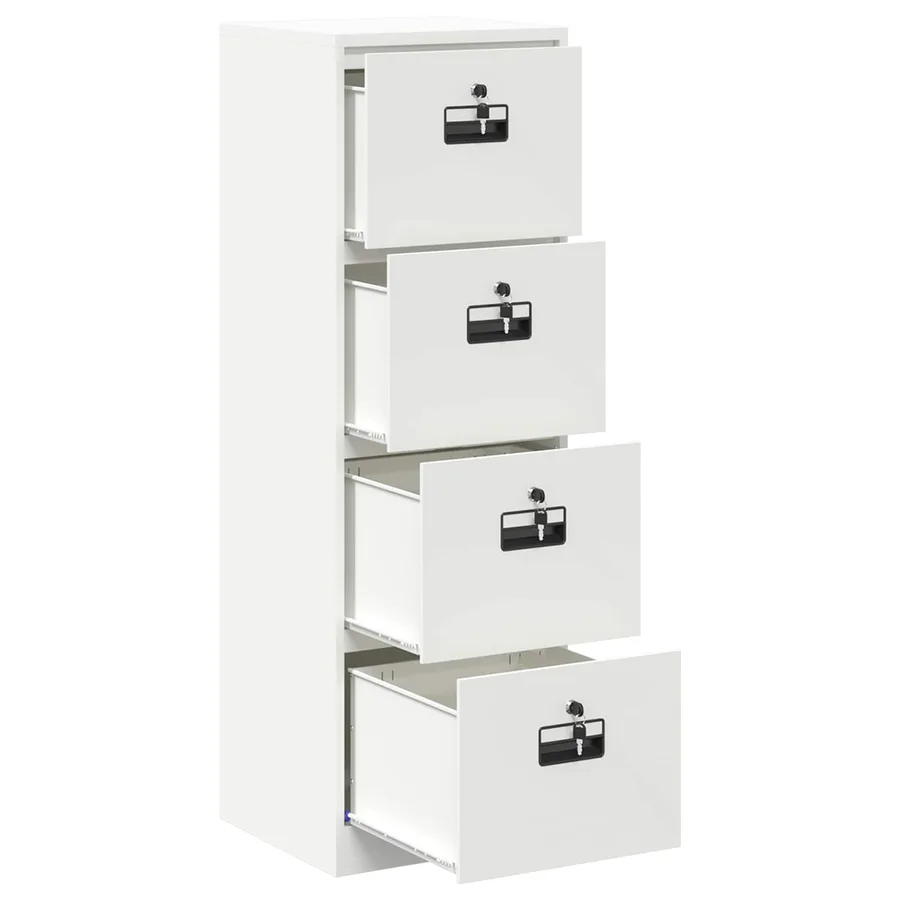 Cabinet de Dossier avec tiroir Blanc 45,5 x 42 x 139 cm - 6