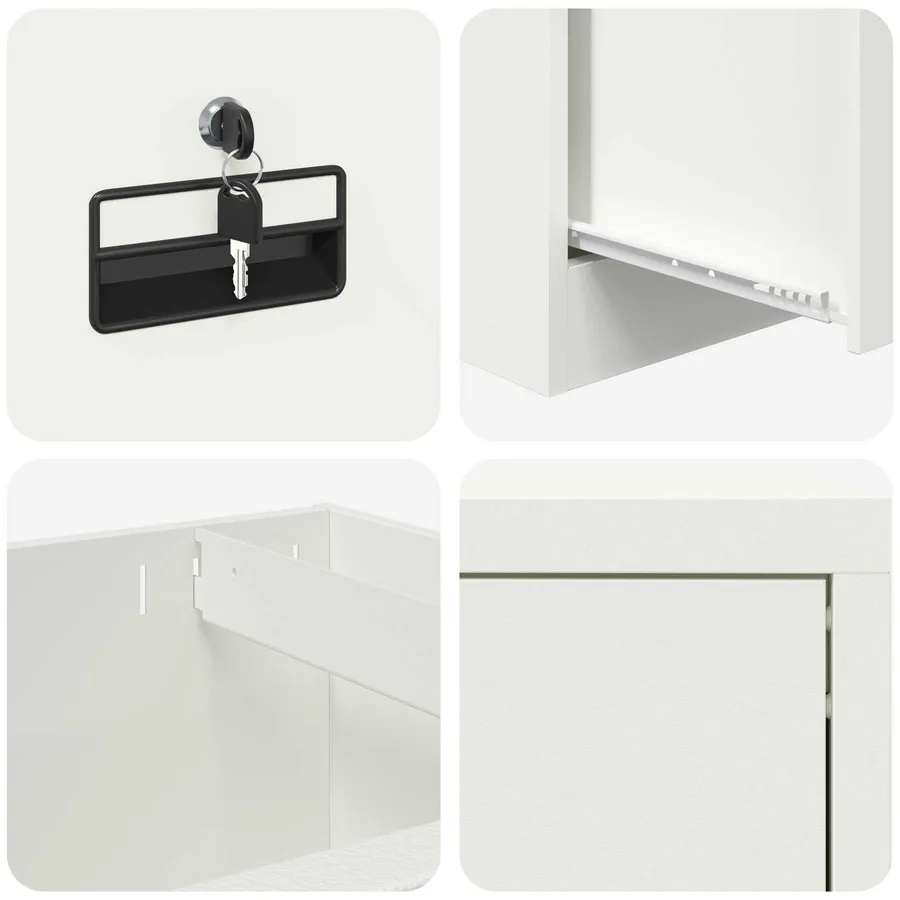 Cabinet de Dossier avec tiroir Blanc 45,5 x 42 x 139 cm - 8