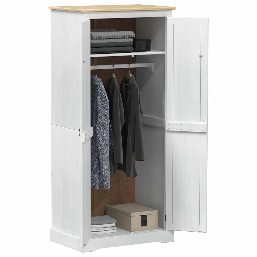 Armoires avec étagère Blanc 76 x 50 x 170 cm Pin massif - 3