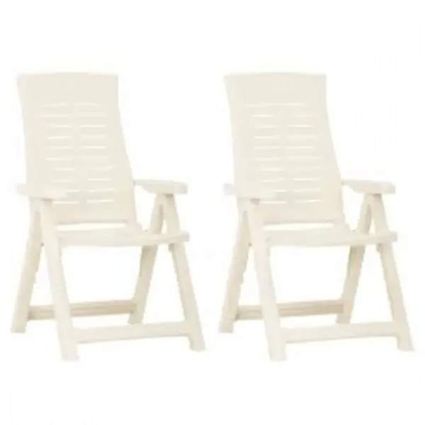 Chaises inclinables de jardin lot de 2 Plastique Blanc