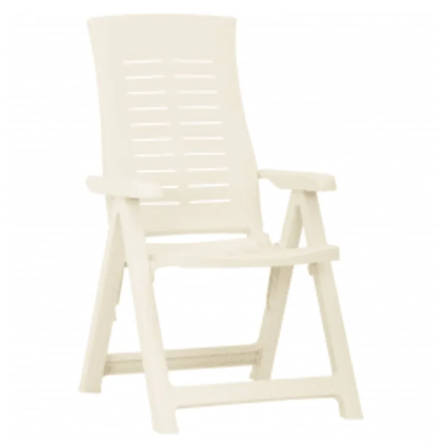 Chaises inclinables de jardin lot de 2 Plastique Blanc - 2