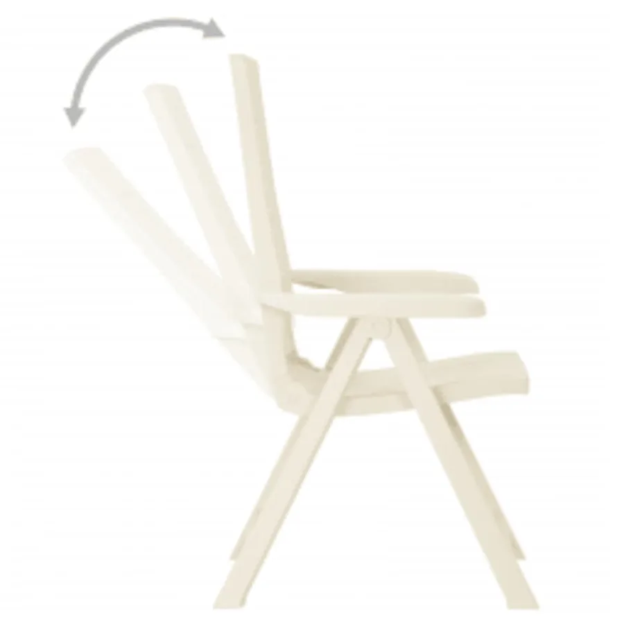 Chaises inclinables de jardin lot de 2 Plastique Blanc - 5